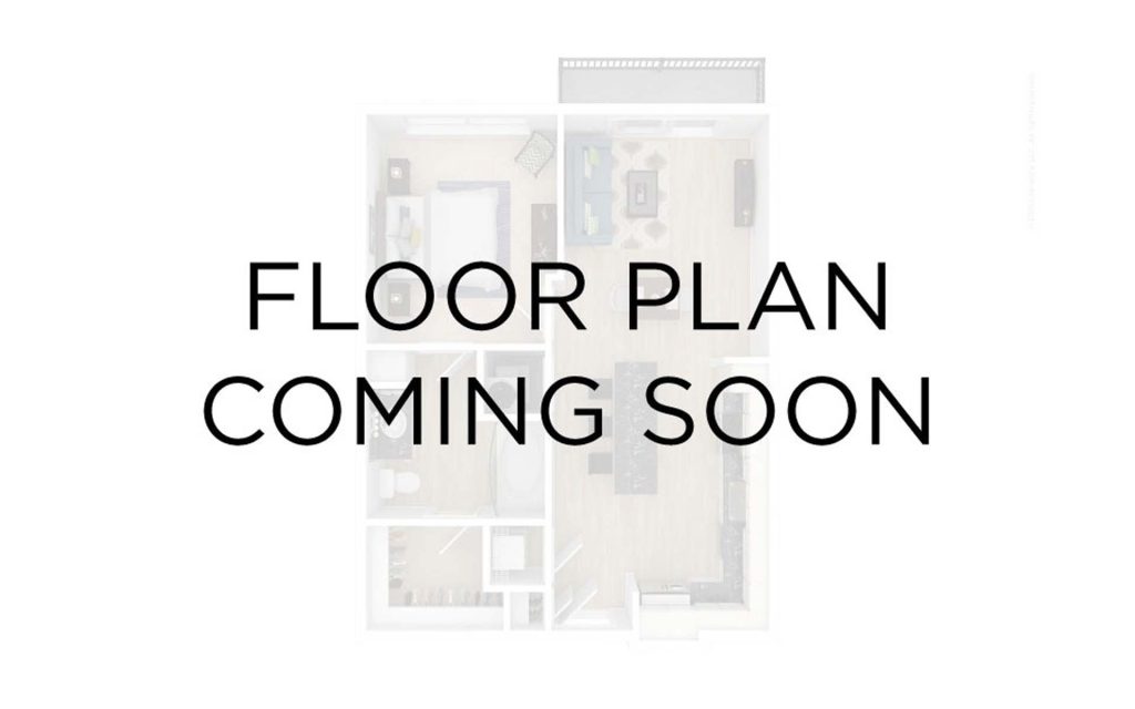 Faded floor plan layout with overlay text indicating this floor plan is coming soon